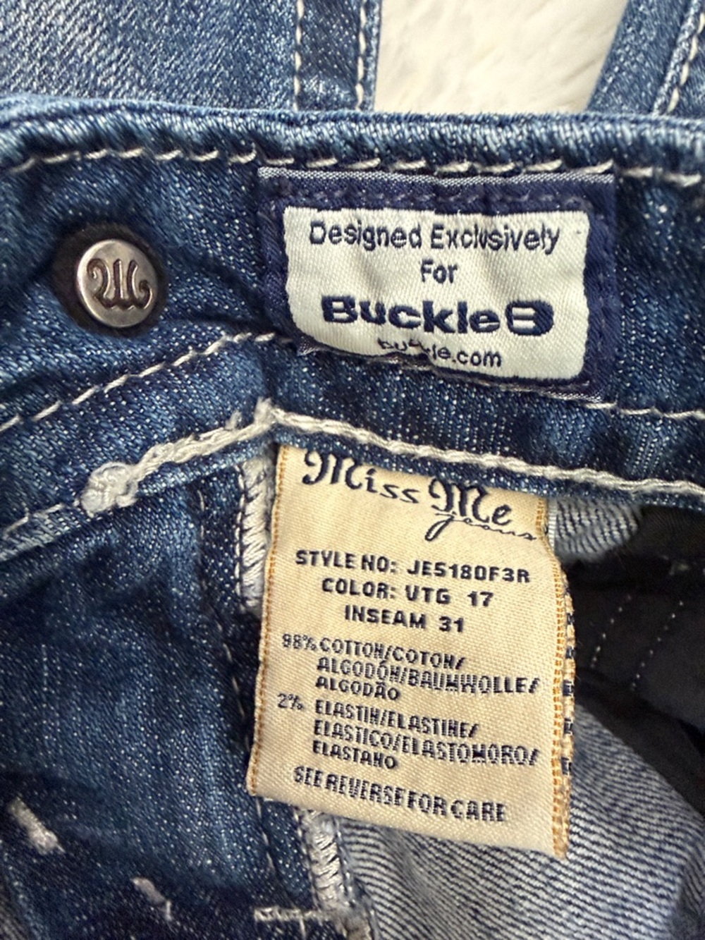 Miss Me Women's Light Blue Flare Jeans with Embroidered Pockets,Size 27. - Picture 11 of 17